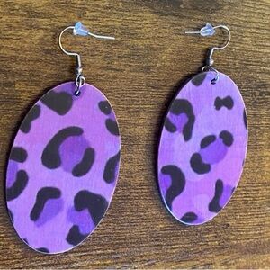 Purple Leopard Print Earrings